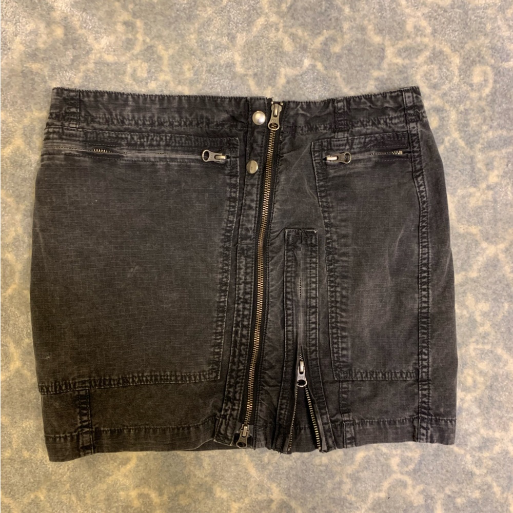 Black faded free people zipper skirt